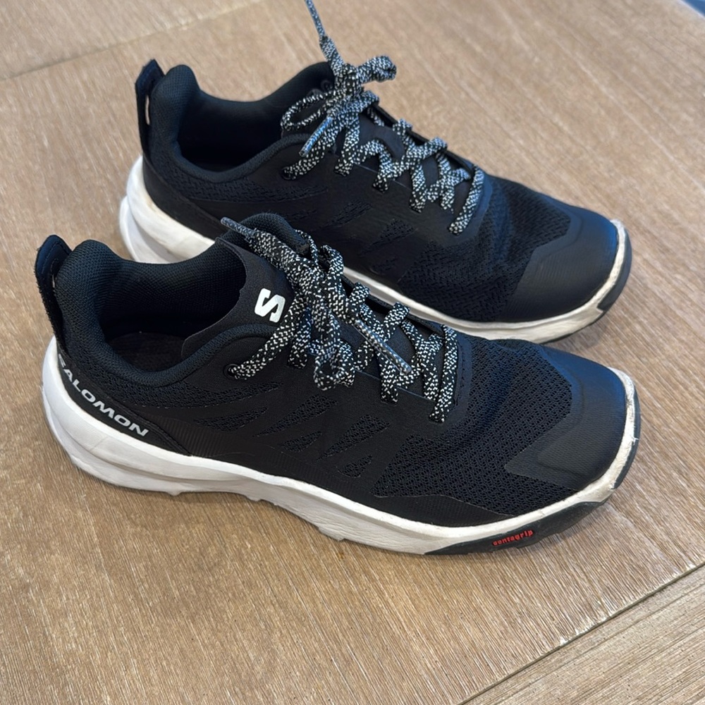 Salomon Black and White Kids Trail Sneakers